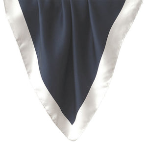 Border Scarf, Navy Slate/Natural White