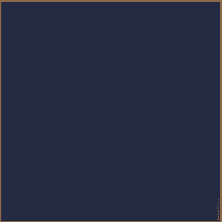 Shoestring Border, Navy/Tan