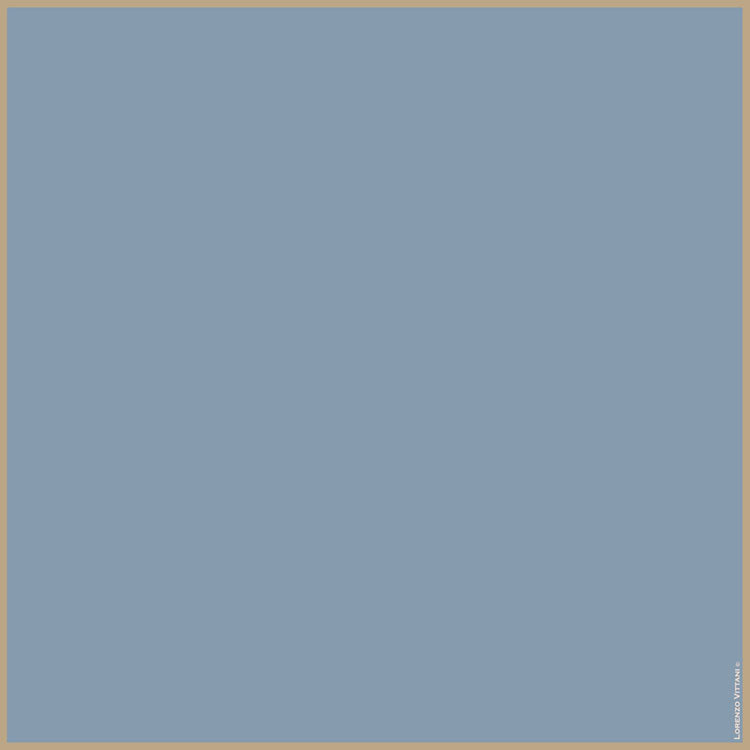 Shoestring Border, Dusty Blue/Sand