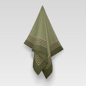 Multi Line Border, Olive/Beige