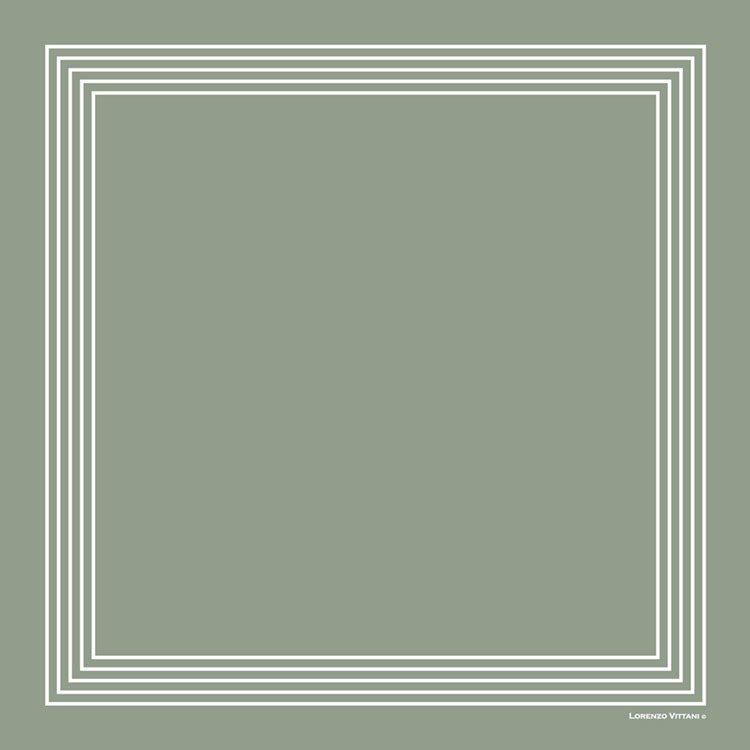 Multi Line Border, Sage/White