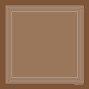 Multi Line Border, Tawny Brown/White