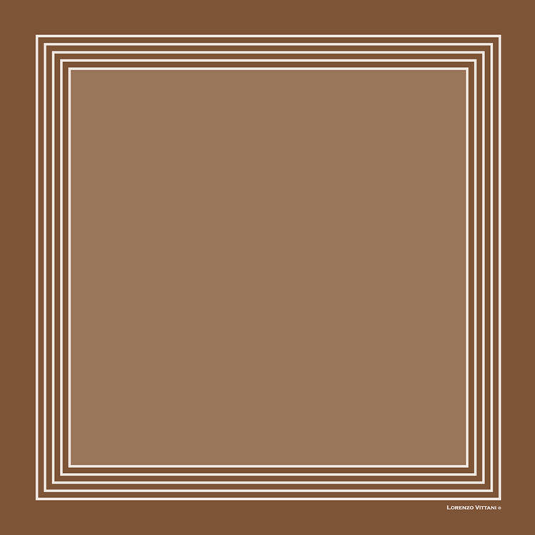 Multi Line Border, Tawny Brown/White