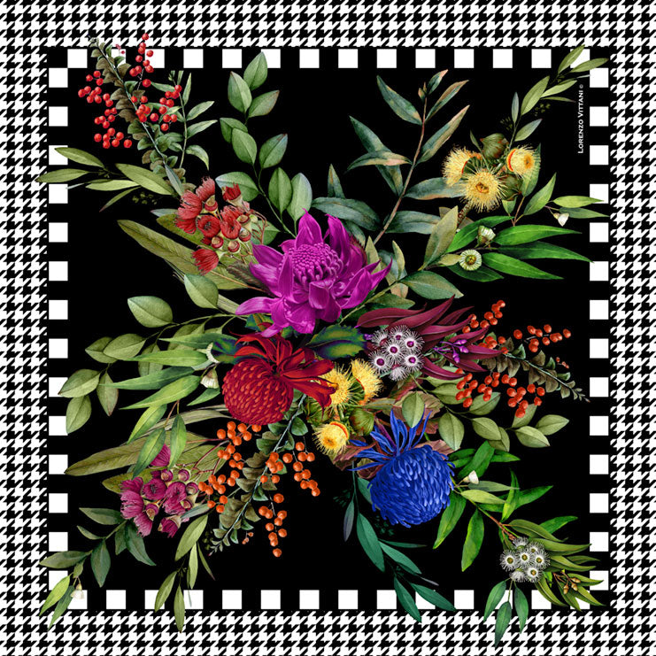 Wildflowers, Black/Houndstooth