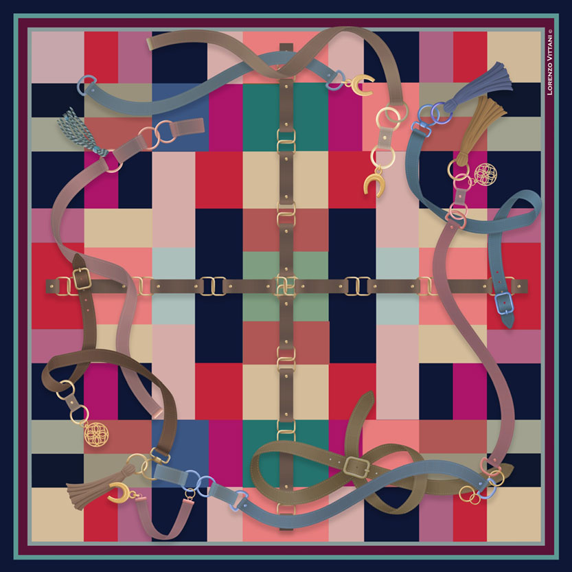 Zayla, Navy/Magenta