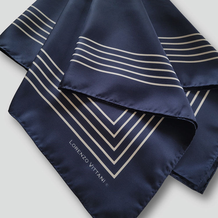 Multi Line Border, Navy White