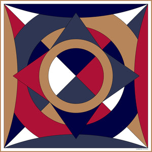 Evana, Navy/Red/Camel