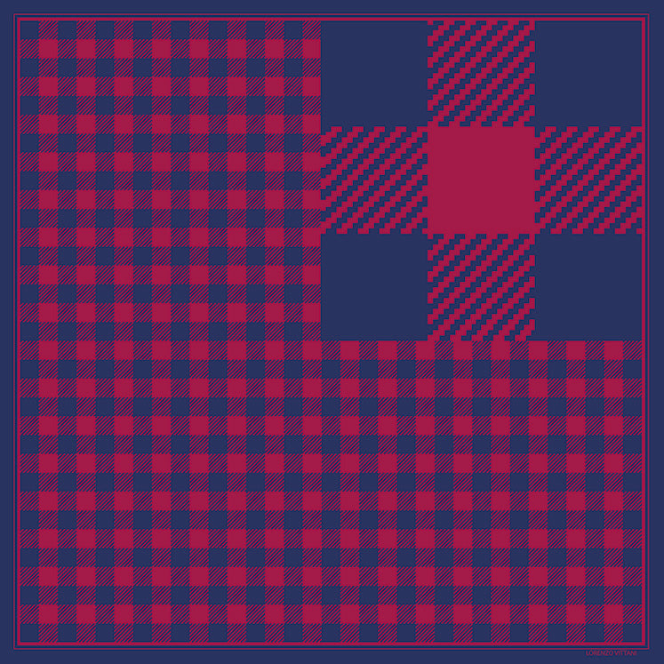 Gingham Large, Navy/Red