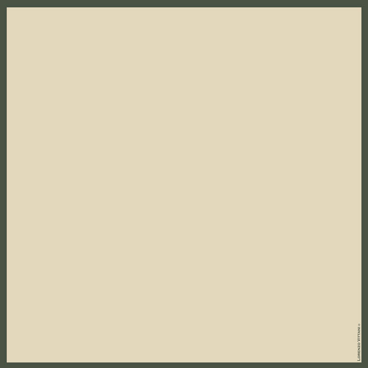 Pencil Border, Cream/Dark Olive