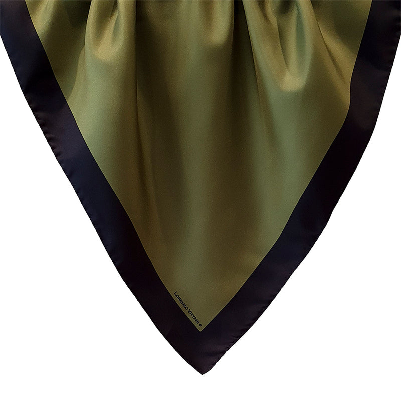 Border Scarf, Olive/Black