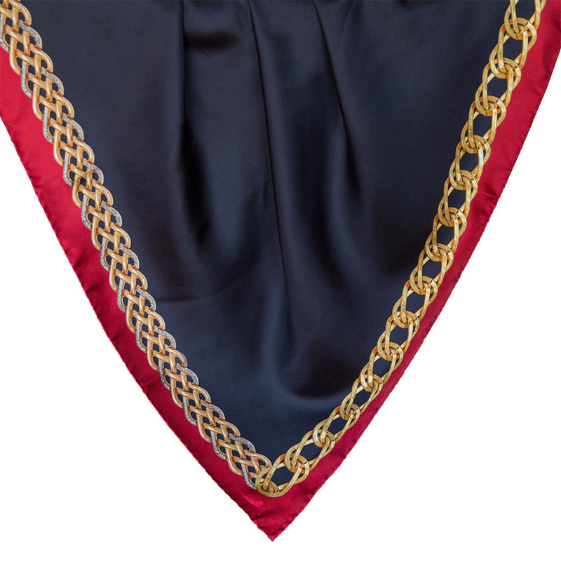 Chain Border, Navy/Red