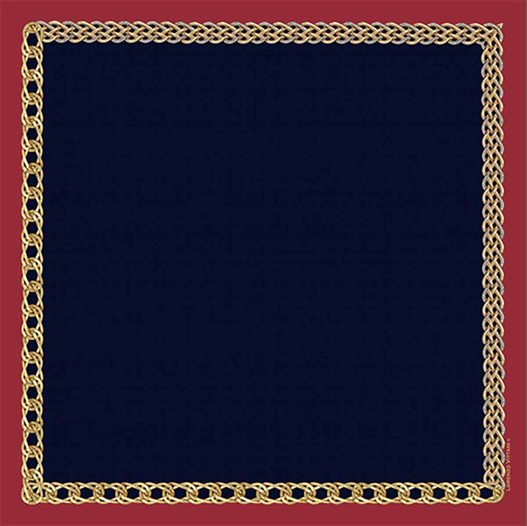 Chain Border, Navy/Red