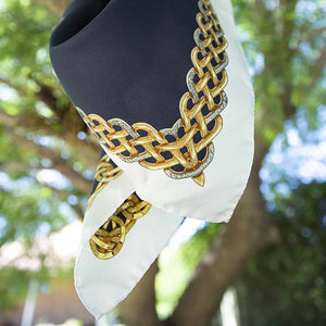 Chain Border, Navy/White