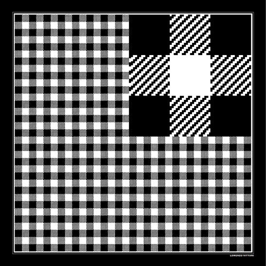 Gingham Large, Black/White