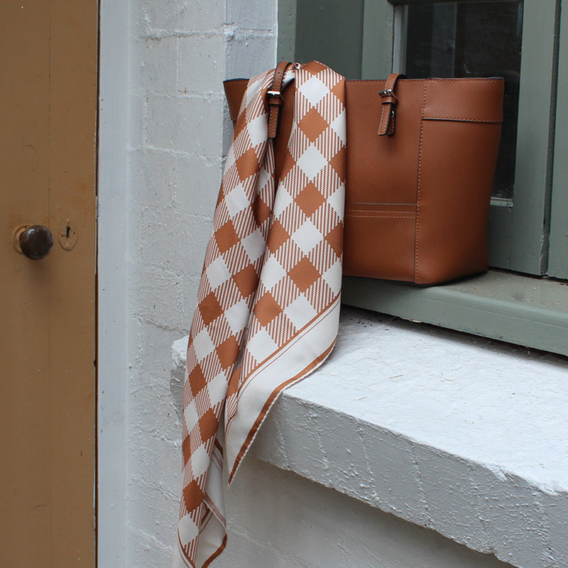 Gingham, Tan/Almond