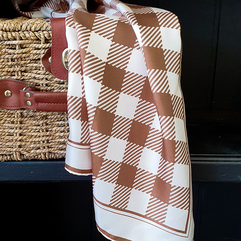 Gingham, Tan/Almond